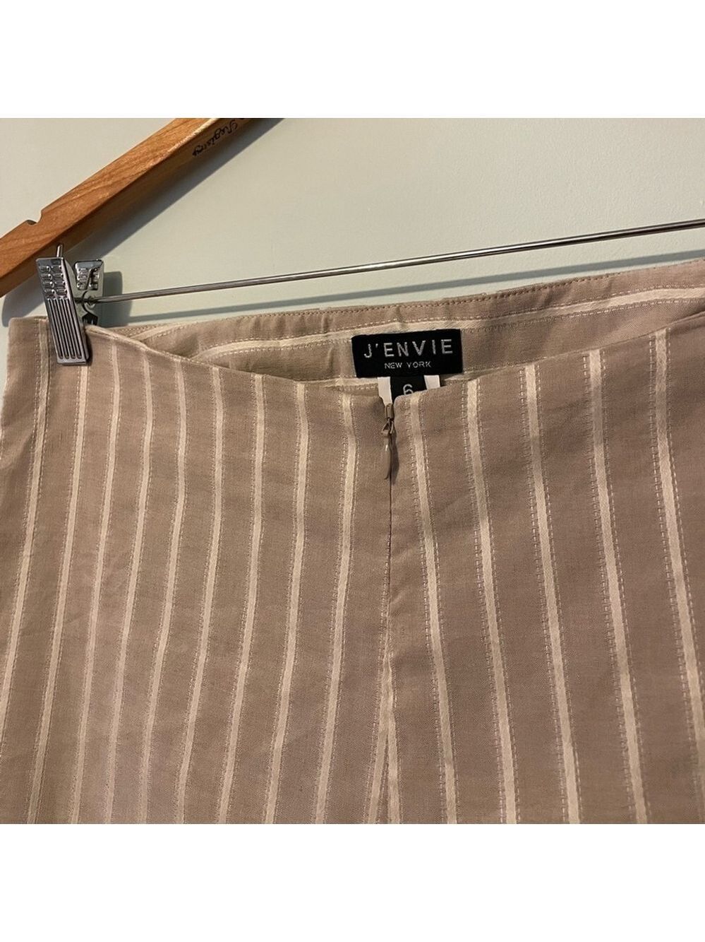 J’envie New York Flax Blend Striped Pants Size 6 - Picture 4 of 4